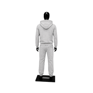 Conjunto de Chándal Gris Claro para Hombre con Sudadera con Cremallera Completa y Tachuelas, Pantalones Jogger, Logotipo Personalizado, Ropa Urbana, Deportiva Casual, Venta al por Mayor - Product Image 2
