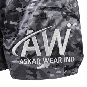 Shorts de boxe Askar vert avec ceinture dorée, sérigraphie, coupe ample, unisexe, 100 % polyester, légers, pour arts martiaux - Product Image 4