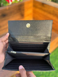 Portefeuille en cuir usiné à cheveux de marque personnalisée portefeuilles en cuir véritable et cuir de vachette noir occidental pour femmes pochette pour carte de crédit - Product Image 6