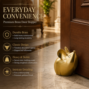 Luxury Mouse Brass <b>Door</b> Stopper Heavy Duty Decorative Floor <b>Standing</b> <b>Door</b> Holder Home Office Hotel Hardware Accent Gold Decor - Product Image 5
