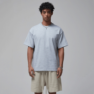 Wholesale Men's Round Neck T-Shirt and Shorts <b>Set</b> 250gsm 100% Cotton Letter Pattern Oversized Fit Breathable High Quality - Product Image 1