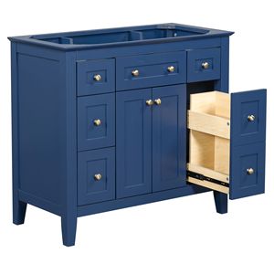 Modern Freestanding 36-Inch Bathroon <b>Vanity</b> Without Sink 6-Drawers 2-Cabinets Storage <b>Bathroom</b> <b>Vanities</b> - Product Image 4