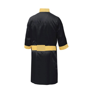 Top Quality Custom Design Comfortable Breathable Satin Silk Robe Wholesale Boxing Hood Robe Customized Martial Art Wear AI-BR-02 - Product Image 4