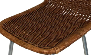 Tabouret de bar moderne en rotin tressé, siège en osier, dossier bas, structure en acier inoxydable, chaise d'îlot, vente en gros, directement de l'usine - Product Image 5