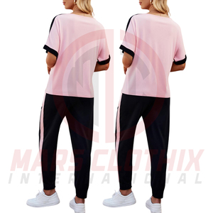 Conjunto Deportivo de Verano para Mujer, Ligero y Transpirable, de Dos Piezas, Top de Manga Corta y Pantalones Cómodos - Product Image 3