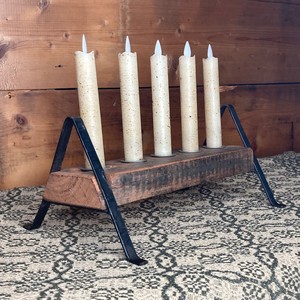 Porte-bougie vintage en bois de teck recyclé à 5 emplacements |   Vente en gros d'objets artisanaux récupérés - Product Image 3