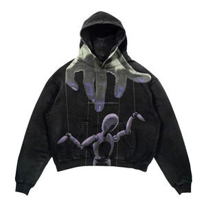 Produit à la mode Hoodies pour homme French Terry 100% coton sérigraphie Logo pull surdimensionné sweat-shirt court pour hommes - Product Image 3