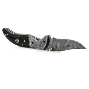 Couteau pliant artisanal en acier Damas, modèle DD-FK-536, idéal pour la chasse, le bushcraft et le camping, multi-outils avec clip – Vente flash - Product Image 5