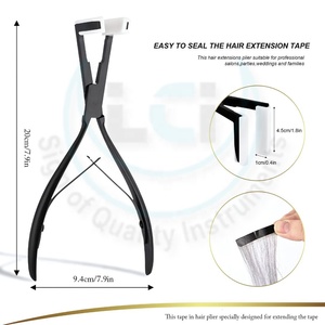 Extensions Tape <b>Sealing</b> Pliers Tool Flat Surface Tape Hair Extensions Plier <b>Black</b> Matte Color Stainless Steel Hair Pliers - Product Image 4