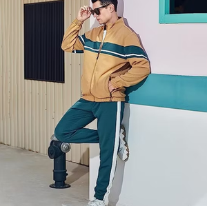 Men's Sweat Suit 2 Piece Outfit Casual Contrast Sports Jogging Tracksuits Set - Product Image 3
