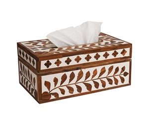 Dispensador de Servilletas Portátil de Madera con Incrustaciones Estilo Árabe 2023, Caja de Pañuelos con Logotipo Personalizado, Organizador de 10x6x4.5 Pulgadas para el Hogar - Product Image 1