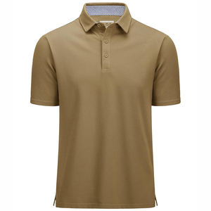 Top Selling Solid <b>Grey</b> Color Men's Casual Golf Polo Shirts <b>Short</b> Sleeve Breathable Fabric Heat-Transfer Printed Men's Polo Shirt - Product Image 4