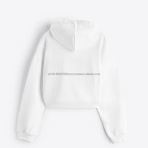 cropped hoodie <b>men</b> 100% cotton oversize drop shoulder streetwear heavyweight custom logo pullover blank <b>crop</b> <b>top</b> hoodies for <b>men</b> - Product Image 6