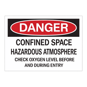 Panneau de signalisation Brady Danger pour espaces confinés et atmosphères dangereuses, pour zones de sécurité industrielle - Product Image 3