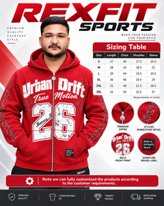 Sweat-shirt à capuche zippé personnalisé pour homme avec strass et motif, en molleton, style décontracté, sportswear, streetwear, veste tendance avec poche avant, OEM - Product Image 6