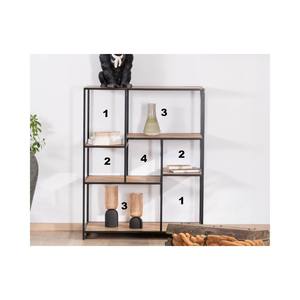 Estante cuadrado grande Vandana Royal Vision con un diseño moderno y elegante en madera de acacia y metal negro Urban Metal - Product Image 4