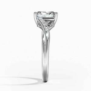 Bague BOJ 039 en argent 925 avec halo de diamants, coupe radiante, 2 carats, couleur D, VVS1, moissanite certifiée GRA, prix bas - Product Image 3