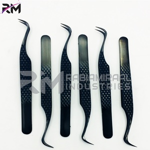 Pince à épiler pour extensions de cils RMI Black Plasma Diamond Grip, en acier inoxydable japonais, étiquette privée, logo personnalisé - Product Image 4