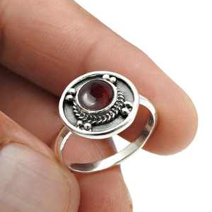 Garnet Jewelry For Women Bohemian Style <b>Ring</b> <b>Crafted</b> From 925 Sterling Silver Round Cut Gemstone Trending Handmade <b>Ring</b> For Love - Product Image 4