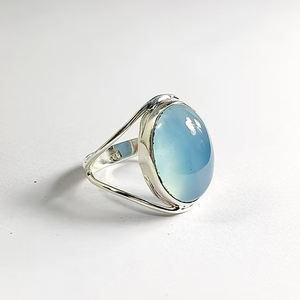 Aqua Chalcedony 925 Sterling Silver <b>Rings</b> <b>Indian</b> Handmade Jewelry Wedding Gift Women Bulk Wholesale Suppliers - Product Image 4