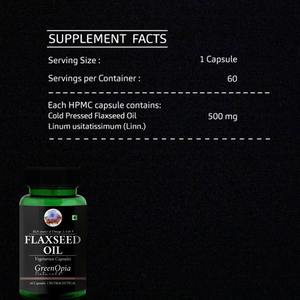 น้ำมันเมล็ดแฟลกซ์ สารสกัดสมุนไพร 1000 มก. 60 แคปซูลน้ำมันสำหรับผู้ทานมังสวิรัติในขวด |   อาหารเสริมโอเมก้า 3 จากพืชธรรมชาติ - Product Image 4