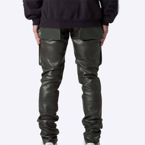 Pantalon cargo en cuir élégant pour homme - Haute qualité, doux et idéal pour un usage décontracté et utilitaire - Product Image 2