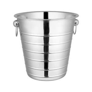 Cubo de hielo y vino de acero inoxidable con diseño rasgado para servir bebidas - Product Image 5