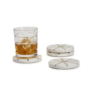 <b>Drink</b> <b>coaster</b> set, natural stone <b>coaster</b>, handmade marble <b>coaster</b>, marble <b>coaster</b> with brass inlay, brass inlay <b>coaster</b> - Product Image 2