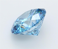 Magnífico Diamante de 1 Quilate, Color Azul, Corte Brillante Redondo, Diamante Suelto de Color Fantasía Raro para Diseño de Joyería de Alta Gama Personalizada