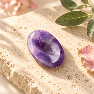 Natural Purple Crystal Oval Gemstone Carved <b>Ornament</b> Hand Polished Semi Precious <b>Stone</b> Massage Decor - Product Image 4