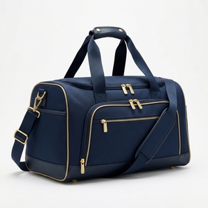 Bolsa Deportiva Azul Marino con Cierre Dorado y Correa de Hombro Ajustable, Lavable y Personalizable - Product Image 1