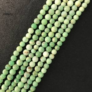 Cuentas Lisas de Crisoprasa 100% Naturales, Certificadas por IGI, Grado AA, 6-6.5mm-6-7mm, Color Verde Piedra, Fire Vivaaz Gems Jaipur - Product Image 4