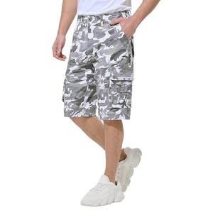 Pantalones Cortos Cargo de Algodón 100% para Hombre, Casuales de Verano, para Senderismo, con Cintura Elástica, Decoración Digital Vintage, Tejido Sólido hasta la Rodilla - Product Image 6