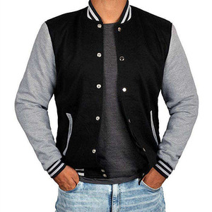 Wholesale Custom Men's Varsity Jacket Black <b>Red</b> <b>Wool</b> Waterproof Windproof Eco-Friendly with Snap Buttons - Product Image 3