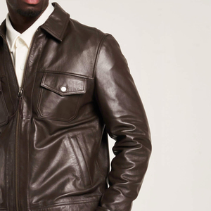 <b>Men's</b> Genuine <b>Leather</b> Fashion Outerwear Biker Inspired <b>Jacket</b> for Retail and Wholesale Supply - Product Image 4