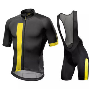 Tenues de cyclisme personnalisées avec service OEM, maillot à manches courtes et short à bretelles pour hommes, 100% polyester extensible et respirant, unisexe adulte - Product Image 2