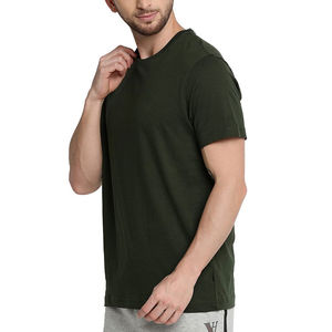เสื้อยืดคัสตอม 100% ผ้าฝ้ายพรีเมียมสีดำล้วน แขนสั้น ผู้ชาย เสื้อยืดลำลองคุณภาพสูง เสื้อยืดผู้ชาย - Product Image 4