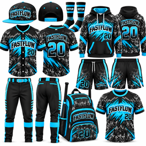 Uniforme de Béisbol de Alta Calidad con Botones Completos, Uniforme de Béisbol Personalizado de la Mejor Calidad, Uniforme de Béisbol Sublimado en Tela - Product Image 3
