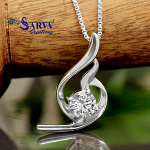 Ensemble de bijoux en argent sterling 925 avec moissanite de luxe, collier et boucles d'oreilles pour femmes, cadeau de mariage pour femmes - Product Image 1