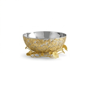 Cuenco de Metal Sostenible de Alta Demanda con Base de Ramas, Acabado Pulido, Diseño Moderno de Lujo, Hecho a Mano, Apto para Lavavajillas - Product Image 3