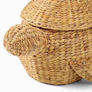Wonderful Water Hyacinth <b>Turtle</b> Storage Basket Woven Animal Basket Decorative <b>Toys</b> Organizer Perfect For Kids Room Decor - Product Image 5