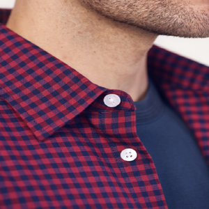 Camisa Casual de Negocios para Hombre, 100% Algodón Transpirable, Teñida con Hilo, Corte Regular, Manga Larga, Botones, Cuadros, Cuello Casual, con Bolsillo - Product Image 5