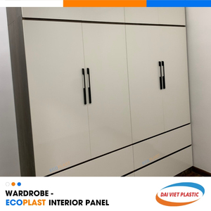 Elegante y moderno panel interior de PVC, armario brillante, armarios, muebles de plástico, dormitorio, fábrica de fabricación líder de Vietnam - Product Image 5