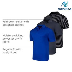 Paquete de 3 Camisetas Polo de Golf de Manga Corta para Hombre, Deportivas, con Cuello, Casuales, que Absorben la Humedad, al por Mayor - Product Image 6