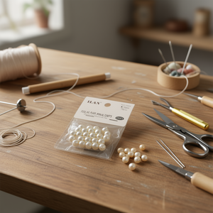 Perle Ilan per artigianato 10mm beige confezione da 15g - Product Image 2