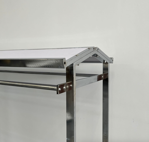 Porte-vêtements moderne en acier inoxydable avec étagères en verre, support d'affichage de vêtements doré pour magasin de mode haut de gamme - Product Image 4