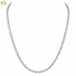 Collier Riviera avec diamant de laboratoire taille coussin style « Old Mine » |   Collier vintage Eternity en or massif 9K 14K 18K, bijoux fins, bijoux de mariée - Product Image 1