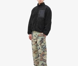 Chaqueta de Forro Polar Sherpa Negra Personalizada con Cierre Completo, Cuello Alto y Bolsillo en el Pecho en Contraste para Venta al Por Mayor y Marca Privada, EE. UU. y Reino Unido - Product Image 3