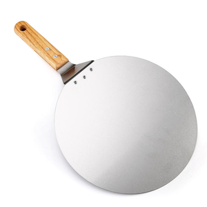Pala Redonda Metálica para Pizza con Mango de Madera, Pala Grande para Hornear en Horno y Uso Profesional en Cocina - Product Image 1