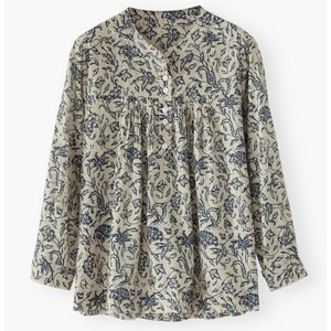 Blusa de Alta Calidad, a la Moda, para Mujer, Verano, Algodón, Manga Larga, Cuello Mandarín, Botones, Estilo Boho, Holgada, Casual - Product Image 1